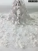 Popüler Tasarım Fransız Dantelli Kumaşlar Boncuklu 3D Çiçekler Kumaş Gelin Düğün Elbise Dantel Leylak Tül Dantel Afrika JLW-2223286