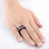 Hip-Hop 14k svart guld rubin obsidian ring party bröllop safir ren bizuteria för kvinnor män unisex rock obsidian smycken ring j1236r