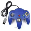 N64 Blue Gaming Controller 1.8m lång trådbunden fjärranalog Joypad Joystick Gamepad för Nintendo 64 -bitars Video Retro Game Console G220304