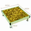 Luxe Brillant Star Avenue Cristal LED Mariage Miroir Tapis Allée Coureur T Station Stade Décoration Accessoires 60 X 60 Cm