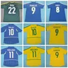 Milli Takım Vintage Brazils Zico Futbol Formaları Retro Rivaldo Ronaldinho Garrincha Kaka Pele Fred Lampar Drogba Futbol Gömlek Kitleri 2000 2004 1957 1985 1991 1994 1994
