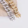 Luxury Designer Jewelry Mens Bracelets Cuban Link Chain Bracelet 19MM Iced Out Diamond Tennis Love Bangle Hip Hop Charm Gold Silver Fashion