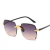 2021 Fashion Rimless Women Sunglasses Plastic Vintage Sunglass Classic Gradient Sun Glasses