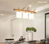 Creative Wood Sticks Chandelier Sala de Jantar Luzes Luzes Pendurado Lâmpada Art Deco Restaurante Iluminação Luminárias