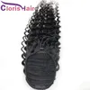 Drawstring Ponytail Extensions Deep Wave Human Hair Malaysian Remy Ponytail с клипсом для черных женщин Регулируемые глубокие кусочки волос