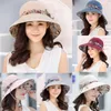 Geniş Ağız Şapkalar Yaz Kadın Visor Rulo Plaj Şapka Açık Güneş Boyun Koruyucu Bow1