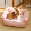 Kare düz renk pet köpek yatağı, kedi yatak, süper yumuşak kulübesi, küçük ve orta pet kediler ve köpek için uygun üç renkli köpek kanepe, 201223