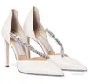 2022 Summer Brand Crystal Dress Shoes Embelling Pointed-Toe Sandals Women Pvc Pumpar Lady Slip On Wedding Edit Bride Casual Walking EU35-4