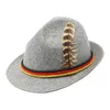 Breite Krempe Hüte Deutsch Oktoberfest Fedora Traditionelle Wollfilz Kostüm Hut mit Feder Für Erwachsene Neuheit Fancy Kleid Panama Headwear