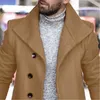 Человек шерстяные смесистые пальто моды Trend Trend с длинным рукавом однобортный отворот Верхняя одежда дизайнер мужской зима Новый повседневный тонкий шерстяной шерстяной