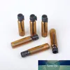 100Pcs/lot 1ml Mini Empty Essential Oils Case Portable Amber Glass Bottle Refillable Perfume Bottle Test Tube Sample for Gift