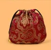 Petit sac de rangement de pochette à bijoux en brocart de soie tissu chinois cordon emballage cadeau poche à monnaie