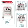 Familjsmatchande kläder Simple Oneck Christmas Sweater Autumn Winter Deer Print Sticked Pullovers 2021 Year5402801