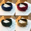 Veludo Vintage Nó Headband Mulheres Moda Cor Sólida Simples Alta Qualidade Lado Lado Twist Banda de Cabelo Feminino Headdress Y220301