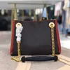 43776 SUR￈NE BB BAG Nieuwste lichtgewicht ketting verfraaid ontwerp goudkleurige hardware Dames gecoat canvas schoudertas van generfd leer