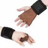 Лифтинг бензота фитнес-перчатки с ручной рукой запястья ручной работы Полная защита от пальмовой защиты CrossFit Healfting PowerLifting Training Glove Q0107