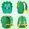 Cocomilo 3D Stylish Triceratops Bag for Boys Age 3-6 Toddler Backpack Green Dinosaur Print Kindergarten Kids Bags 2019 No Smell LJ201225