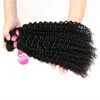 Brésilien Péruvien Malaisien Cheveux Naturel Bouclés Humain Jerry Curl Cheveux Tisse 4 Faisceaux Non Transformés Vrigin Extensions de Cheveux Pour Blac2689496