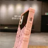 Luxury Square Mirror Pink Phone Case For iPhone13promax 13pro 13 case Hot Fashion Ring Holder Stand Cover Coque