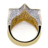 Mens Super Star Gold Cz Ring Bling Bling Micro Pave Pave Cúconia Cúconia Diamantes Simulados Hip Hop Joyas de joyería 5346352