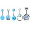 Set of 5PCS Navel Rings CZ Acrylic Belly Button Rings Piercing Stud Fashionable Jewel Gifts for Men and Women6973267
