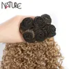 Nature Black Afro Kinky Syntetyczne 7 szt. 2226 cali Ombre Brown Weave Bundles kręcone włosy Q11289763611