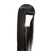 Бразильские прямые человеческие парики волос с челками Полная машина для волос для волос для женщин 150% REMY парик волос