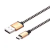 Sterke gevlochten USB-kabel Snelle oplaadgegevens Synchronisatie Telefoonkabel Cords USB Type C Micro USB voor universele mobiele telefoons
