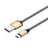 Stark flätad USB-kabel Snabbladdning Data Sync Telefonkabel sladdar USB Typ C Micro USB för universella mobiltelefoner