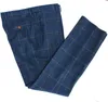 Lã azul ckeck tweed feitos sob encomenda feito homens terno blazers retro alfaiate feitos fita fita fita para homens 3 peça 201106