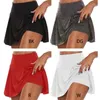 Femmes Athletic Tennis Golf Sports Pantalons Jupe 2-en-1 Leggings de course extensibles Skorts Couleur unie Shorts actifs S-5XL 220312