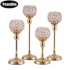 PEANDIM Crystal Tealight Candle Holder Gold Votive Holder Wedding Table Centerpiece Candlesticks Party Home Decor Hogar Moderno LJ201018