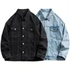 Primavera Nuevas chaquetas de mezclilla para hombres Moda casual holgado sólido color vintage lavado simple jean abrigo marca ropa más tamaño M-5xl