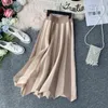 Neue Ankunft Schwarz Weiß Streifen Damen Röcke Europäischen Hepburn Stil Vintage Rock Elegant Midi Rock stricken streifen rock T200324