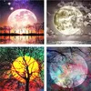 Arts Garden Home 5D Diamant Schilderij Kits Beginner Moon Night Sea Landschap Volledige boortekening Verf op nummer 9.8 * 9,8 inches