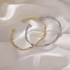 Braccialetto Gioielli semplici Forma d'onda Braccialetti in metallo color oro argento per le donne Accessori per le mani alla moda Regali per bracciali aperti