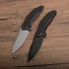 Toppkvalitet 0357 Kullager Flipper Folding Kniv D2 Stone Wash Drop Point Blade G10 + Rostfritt stålplåthandtag med detaljhandeln