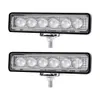 18W 6 LED Auto Travail Light Bar 12V-60V Convex Spotlight Spotlight Lampadaire Conduite de brouillard Offroad pour voiture auto camion Remorque SUV