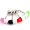 Couleurs mélangées 316L en acier inoxydable pilule capsule langue broche barre de mamelon anneau haltère corps piercing bijoux WOM jllLda