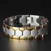 Gold Stainless steel Health Care Bracelets Bangles Sport Football Design Men's Silver Color Magnet Germanium Biker Bracelet