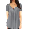 Loose Tops Short-sleeved Women's Round Neck Shirts Solid Color Breathable T Shirt