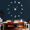 Jurassic Dinosaurs Wall Art T-Rex DIY Large Wall Clock Kids Room Decoration Giant Frameless Wall Clock Dino Modern Clock Watch LJ201204