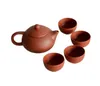 Natural Purple Clay Thee Set met 1 theepot 4 theekopjes Handgemaakte paarse zand Chinese Kong Fu Tea-thee Geschenken SN4921