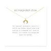 سلسلة قلادة قلادة مع بطاقة الذهب الفضة الهلال القمر قلادة قلادة للأزياء النساء المجوهرات دع الخيال يلمع