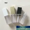 5 ml vierkante plastic duidelijke vloeistof lippenstift verpakking fles leeg wit / goud / zwart dop lip glans matte buizen cosmetische containers