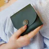 熱い販売シンプルなショートコイン財布女性ヴィンテージハスプ財布の2つの固形カードバッグPUレザー女性財布3色