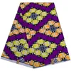 Lila afrikanischer Stoff, 6 Yards/Lot, Ankara-Polyester-Tuch zum Nähen von Kleidern, echter Wachsdruckstoff, Meterware, Designer