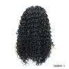 Couleur noire crépus bouclés synthétique Lacefrontal perruque Simulation cheveux humains Lace Front perruques 180809-1