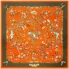 Silk Scarf Kvinnor Kvinna Ny Design Fågelblommor Tryckta Sjal Warps Silk Foulard Square Scarves