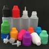 10ml ldpeペットジュース液体プラスチックドロッパーボトルスクエアニードルオイルボトルカラフルなチャイルドプルーフキャップ付きジャーコンテナストレージ